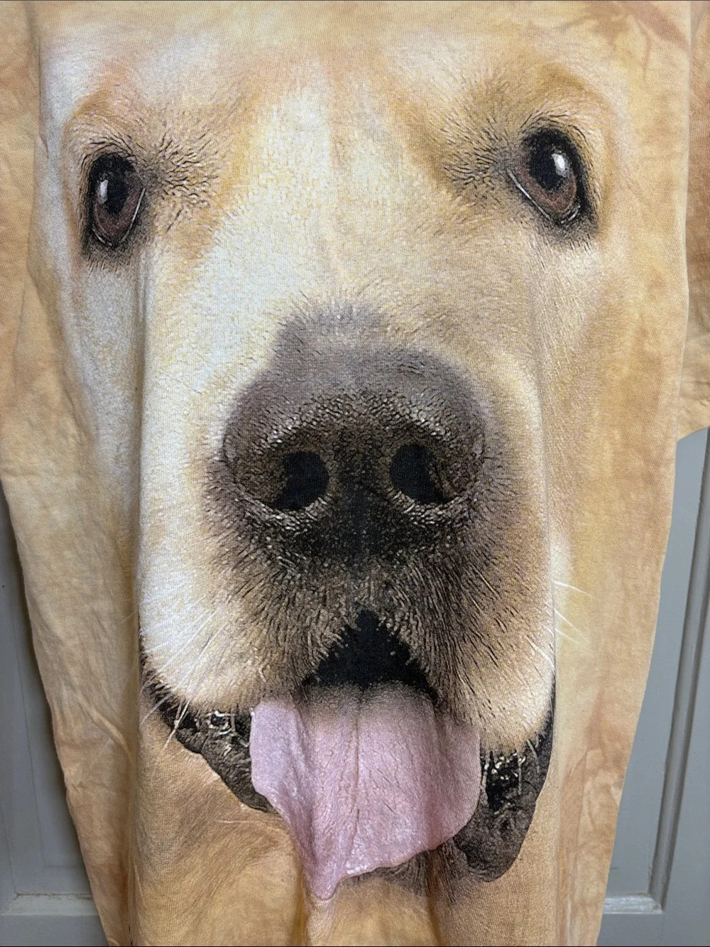 The Mountain Golden Lab or Golden Retriever Face Tee - Tan/Yellow